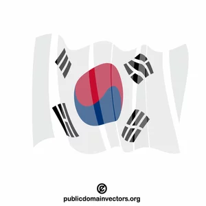 Südkoreanische Flagge schwenkt