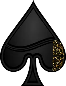 Vektorový obrázek rýč hrací karta symbolu