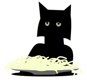 Spaghete pisica vector imagine