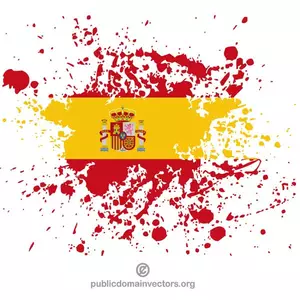 Spaanse vlag in verf splatter