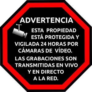 Spanish security surveillance sticker vector image
