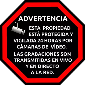 Spanish security surveillance sticker vector image