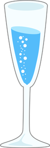 Flute glass of mineral water vector illustration
