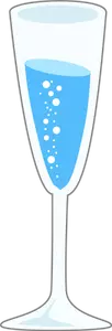 Flute glass of mineral water vector illustration