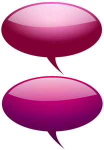 Roze en paarse spraak bubbels vector illustraties