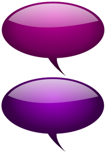 Kastanjebruin en roze spraak bubbels vectorillustratie