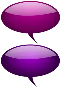 Kastanjebruin en roze spraak bubbels vectorillustratie