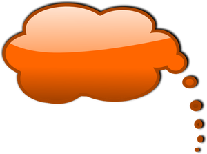 Illustration vectorielle de pensée orange bulle