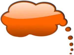 Illustration vectorielle de pensée orange bulle