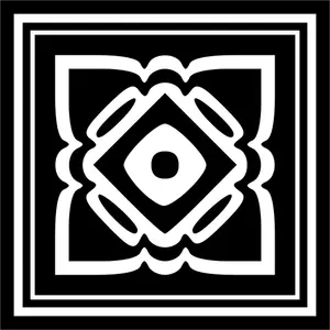 Black and white decorative emblem