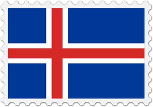 Iceland flag stamp