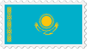 Kasachstan-Flagge-Stempel