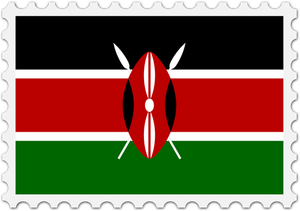 Kenya flag stamp