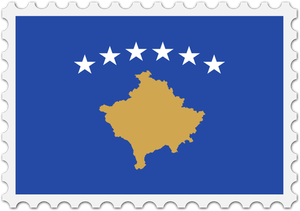 Kosovo-Flagge-Stempel