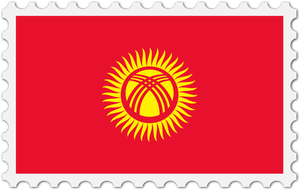 Kirgisistan-Flagge-Stempel