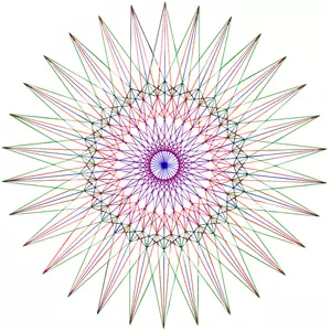 Vektorové grafiky nakreslené abstraktní barevné hvězdy