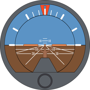 Vector illustration of aeroplane attitude indicator
