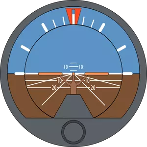 Ilustração em vetor do indicador de atitude do avião