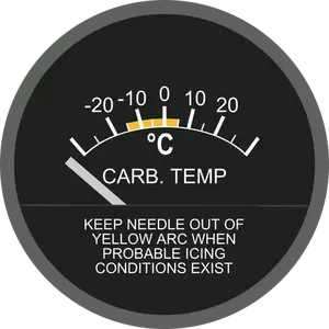 Vector graphics of carburetor air temperature gauge
