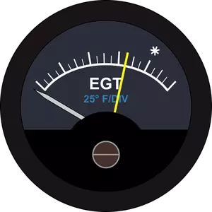 An exhaust gas temperature gauge vector drawing