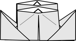 Origami parník vektorové kreslení