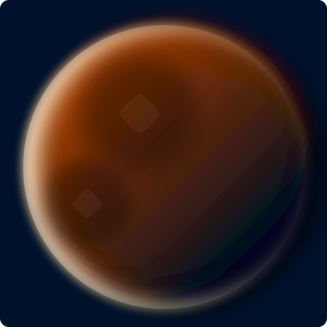 Ilustración de vector planeta rojo color