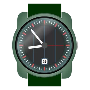Analog wristwatch vector clip art