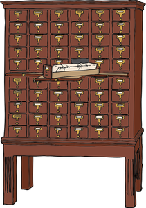 Grafica vectoriala de Catalogul de carte bibliotecii din lemn