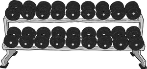 Dumbell rack color vector drawing