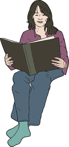 Immagine vettoriale di donna lettura
