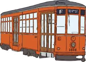 Dessin vectoriel de tramway Milan