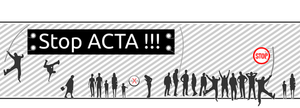 Stop ACTA protest teken