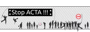 Sinal de protesto pára ACTA