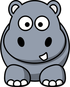 Grafika wektorowa z szczęśliwy karykatury hipopotam