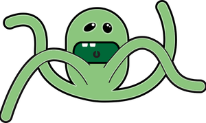 Vector afbeelding van groene cartoon schepsel