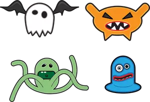 Cartoon monsters selection vector drawing