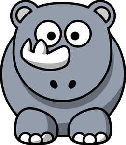 Miniaturi de vector de desen animat fericit rhino
