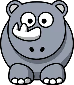 Vektor Klipart šťastný karikatura nosorožce
