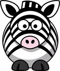 Vector image of cartoon zebra