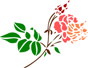 Stylized rose in colors