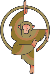 Stilize karikatür maymun