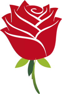 Stilisert rød rose