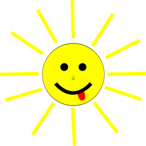 Smilende tegneserie solen vektorgrafikk utklipp