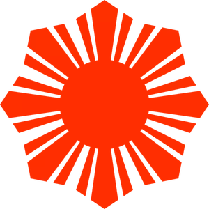 Bandeira das Filipinas desenho vetorial de silhueta vermelha símbolo do sol