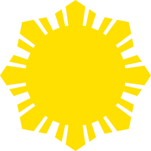 Phillippine bandiera ClipArt vettoriali sagoma gialla di simbolo del sole