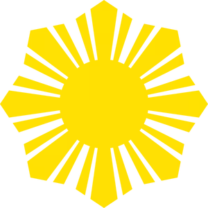 Immagine vettoriale silhouette di Phillippine bandiera sole giallo simbolo