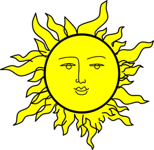 Sun with face