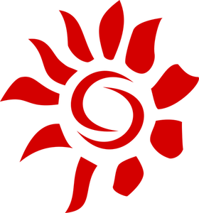 Vektorgrafik med konstnärliga solen ikonen