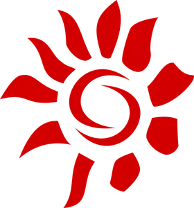 Vektorgrafik med konstnärliga solen ikonen