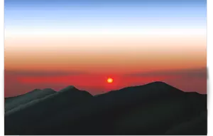Sunrise berg i Indonesien